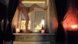 Naked Russian Slut Masturbates by her Window